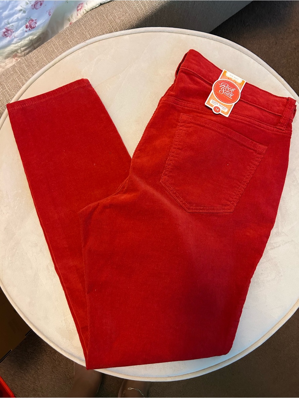 Old Navy Red Corduroy Straight Leg Jeans